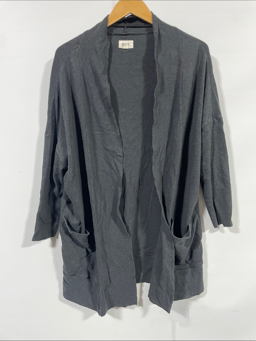 Pact Open-Front Charcoal Gray Women's Cardigan